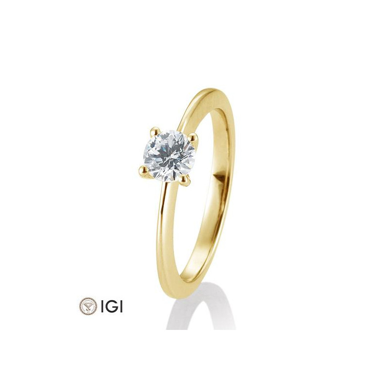 0,60 ct. H Si Solitärring aus Gelbgold 750/18 kt. mit Diamant, 4 Griff