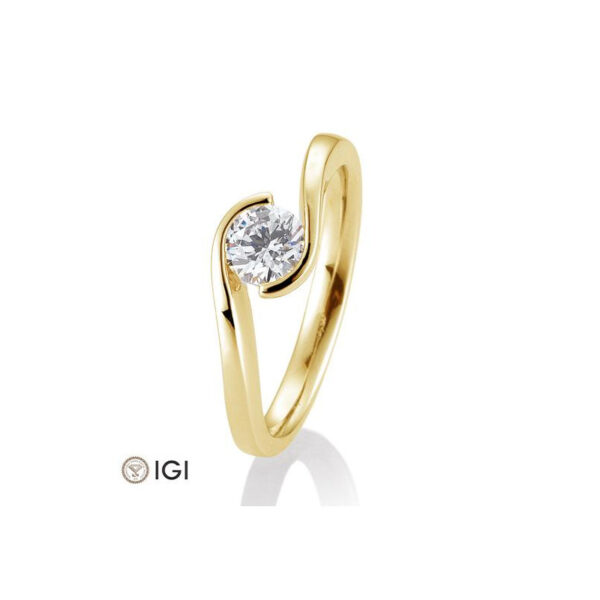 0,60 ct. H Si Solitärring aus Gelbgold 750/18 kt. mit Diamant