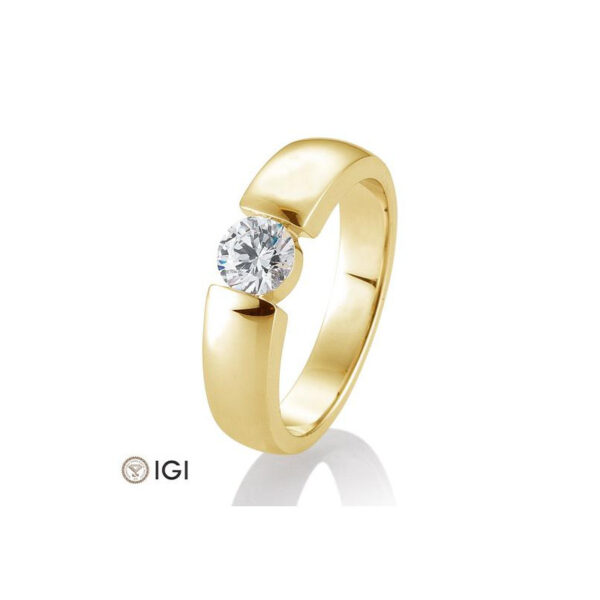 0,60 ct. H Si Bague solitaire or jaune 750/18 ct. avec diamant