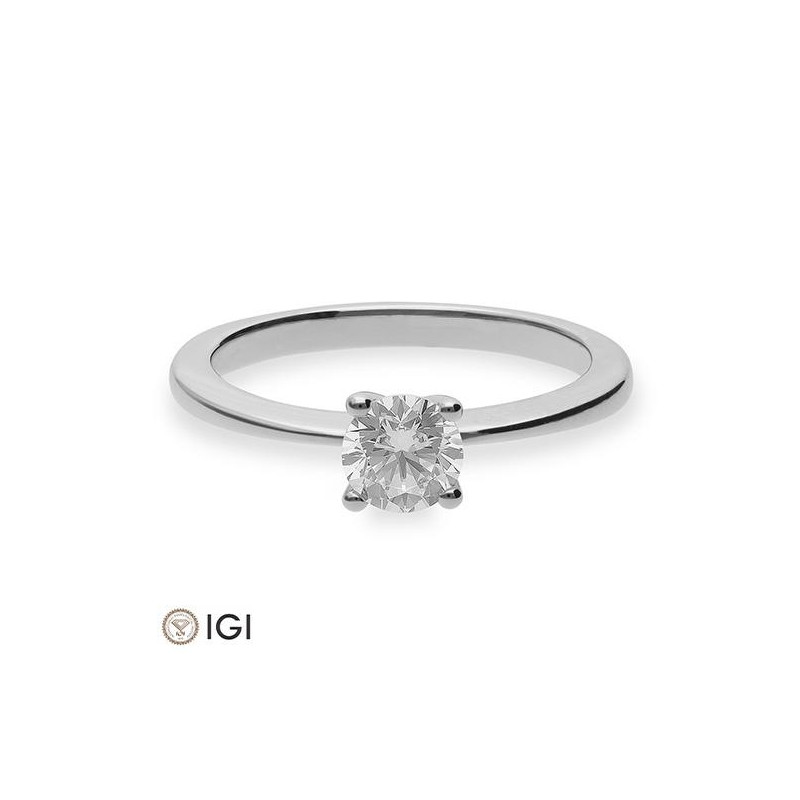 0,60 ct. H Si Solitärring aus Platin 950 mit Diamant, 4 Griff – Bild 3