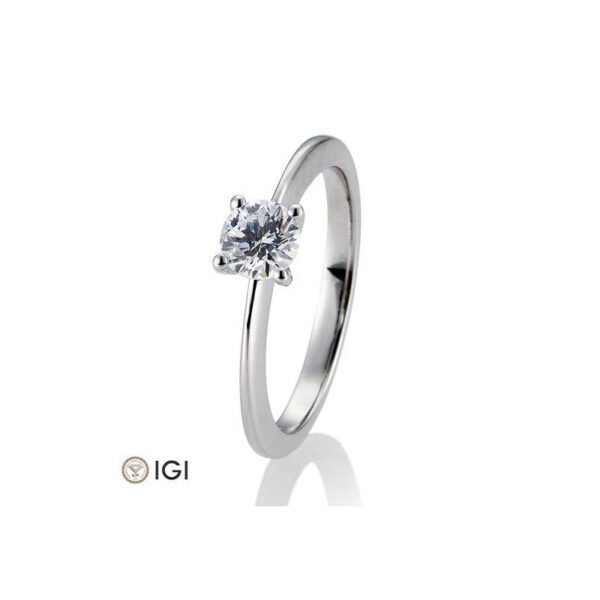 0,60 ct. H Si Bague solitaire platine 950 avec diamant, 4 griffes