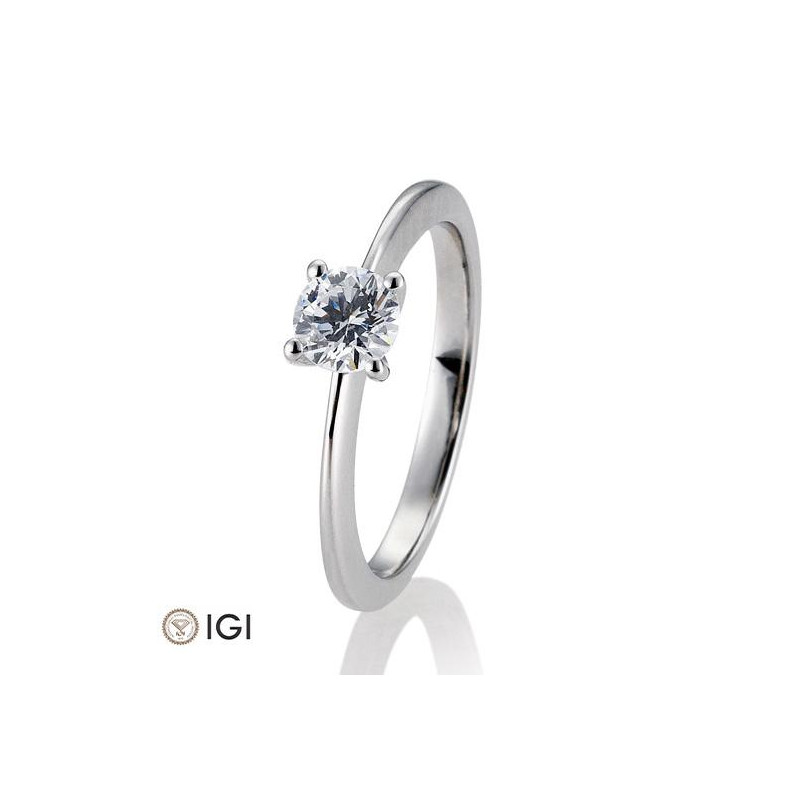 0,60 ct. H Si Solitärring aus Platin 950 mit Diamant, 4 Griff