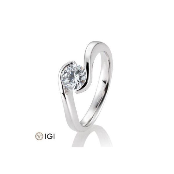 0,80 ct. H Si Solitärring aus Weißgold 750/18 kt. mit Diamant
