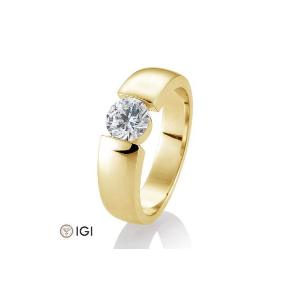 0,80 ct. H Si Bague solitaire or jaune 750/18 ct. avec diamant