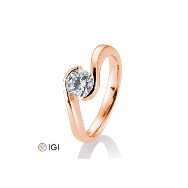 0,80 ct. H Si Solitärring aus Rotgold 750/18 kt. mit Diamant