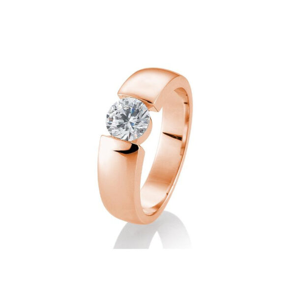 0,80 ct. H Si Bague solitaire or rose 750/18 ct. avec diamant