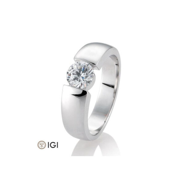 0,80 ct. H Si Bague solitaire Tention or blanc 750/18 ct. avec diamant