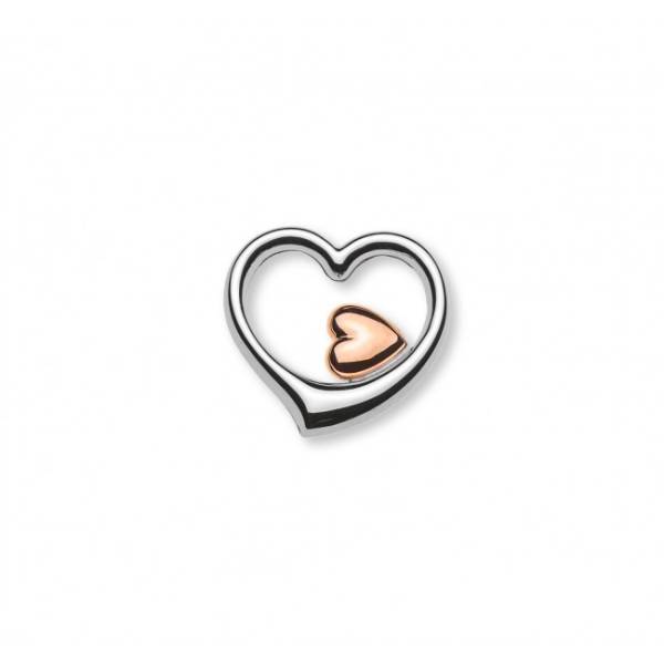 Anhänger 'swinging heart' Bicolor-Gold (Rosa/Weiß)750/18 ct.env. 17x17mm