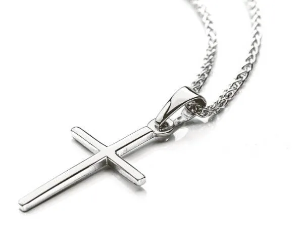 Kreuz aus Weißgold 585/14 ct. H: 18mm B: 12mm (ohne Kette)