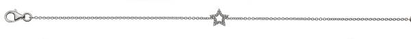 Bracelet 'étoile' or blanc 750/18 ct. avec 20 brillants H SI 0.06ct. 19cm