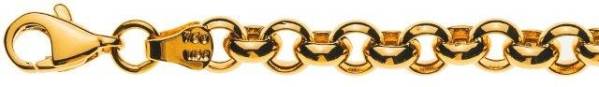 Jaseron-Halskette, 375er Gelbgold, ca. 5,0 mm, halbmassiv, 45 cm