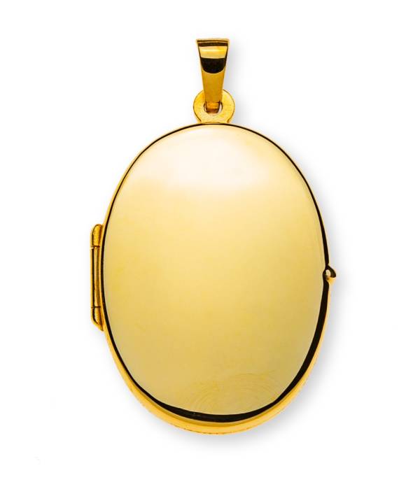 Ovaler Medaillonanhänger für ein Foto, Gelbgold 750/ 18 ct. 26 x 19 mm