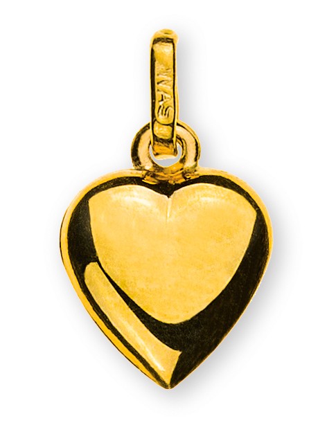 Pendentif coeur, or jaune 750/ 18 ct. 10x10mm