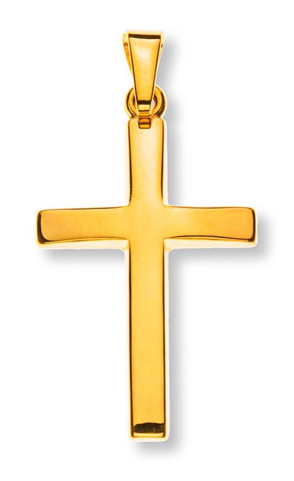 Kreuz, Gelbgold 750/ 18 ct, 22x14mm