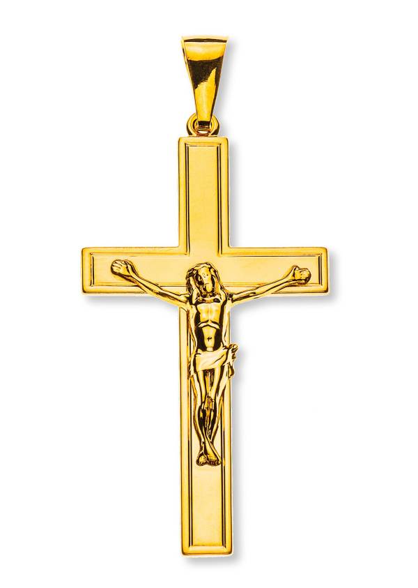 Kreuz mit Christus, Gelbgold 750/ 18 ct, 41x24mm