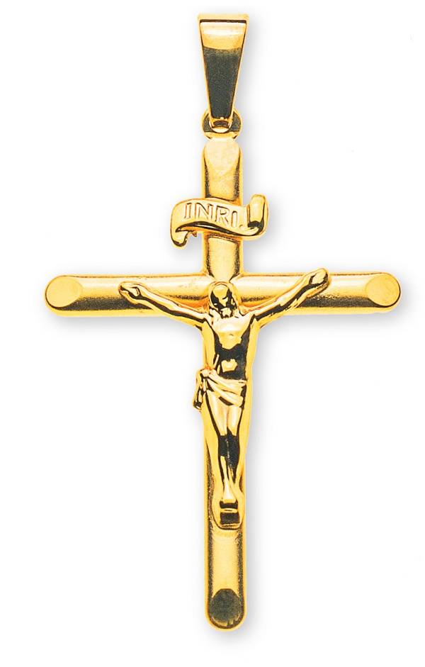 Croix avec le Christ, or jaune 750/ 18 ct., 27x19mm