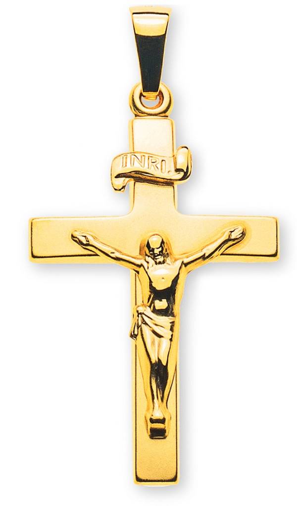 Kreuz mit Christus, Gelbgold 750/ 18 ct., 24x16mm