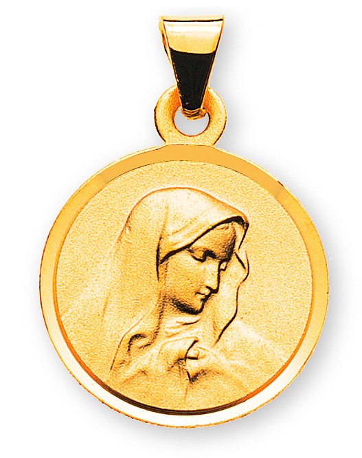 Médaille or jaune 750 madonne 12mm