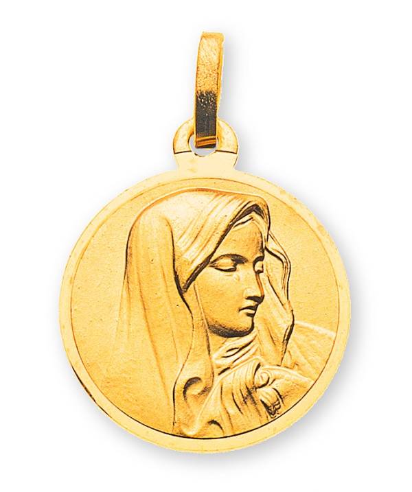 Medaille Gelbgold 750 madonne 14mm