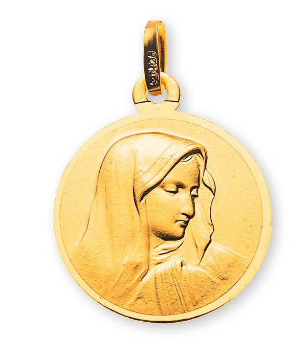 Médaille or jaune 750 madonne 16mm