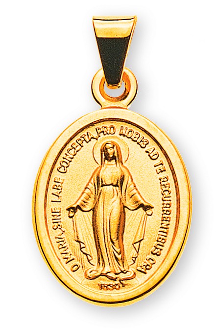 Médaille Milagrosa/Immaculata or jaune 750 12mm