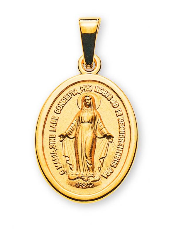 Médaille Milagrosa/Immaculata or jaune 750 16mm