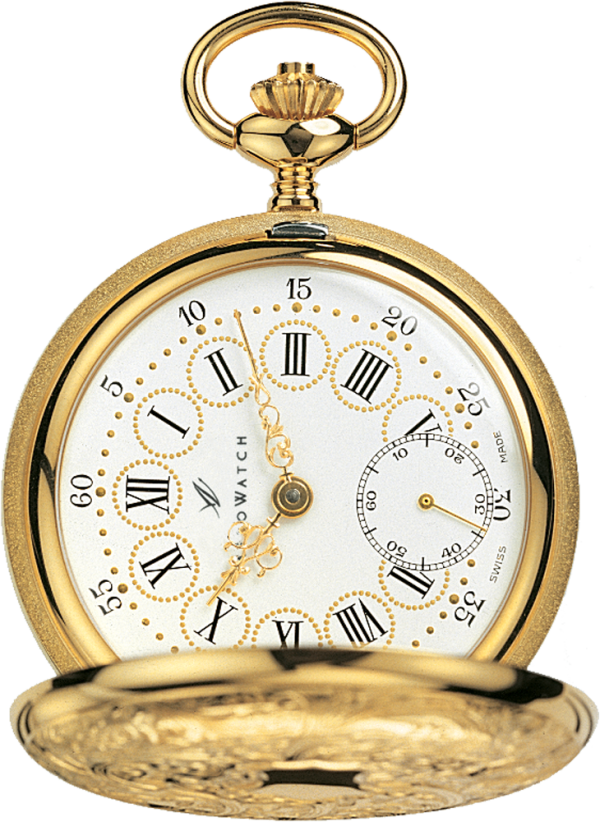 Aérowatch, montre de poche à remontage manuel, plaquée or