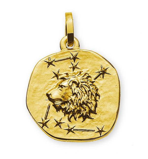 Pendentif, signe du zodiaque, Lion, or jaune 750/ 18 ct.