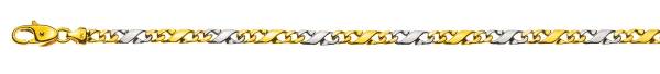 Bracelet Carrera poli bicolore (or jaune/or blanc) 750/18 ct., 4 mm