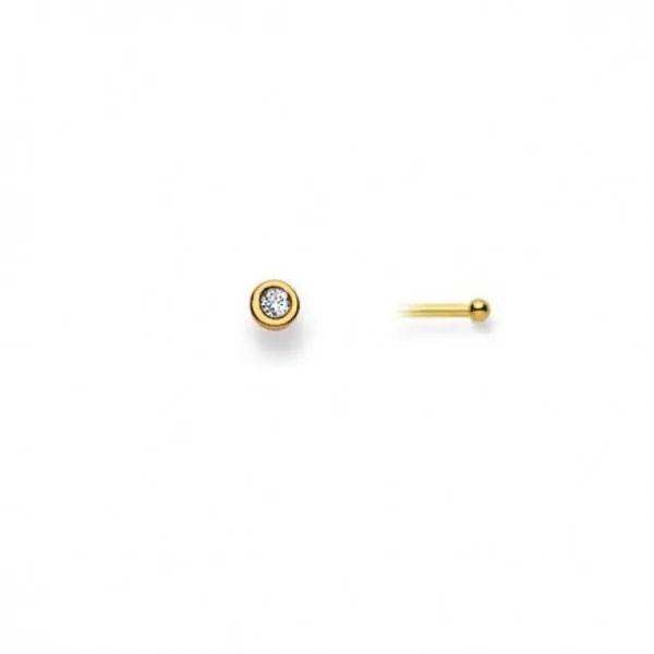 Nasenstecker Gelbgold 750/18 ct. mit Diamant 0.04ct H/Si