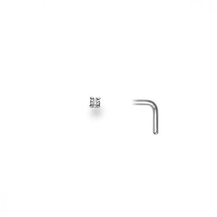 Nasenstecker aus Weißgold 750/18 ct. mit Diamant 0.02ct H/Si