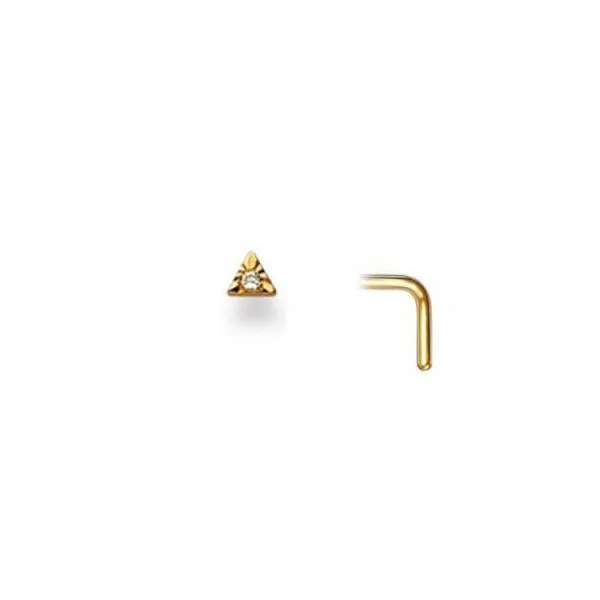Clou de nez or jaune 750/18 ct. avec diamant 0.01ct H/Si