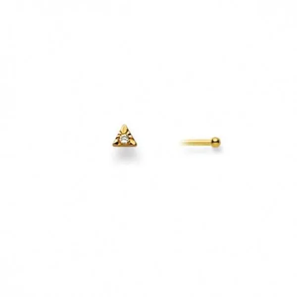 Clou de nez or jaune 750/18 ct. avec diamant 0.01ct H/Si