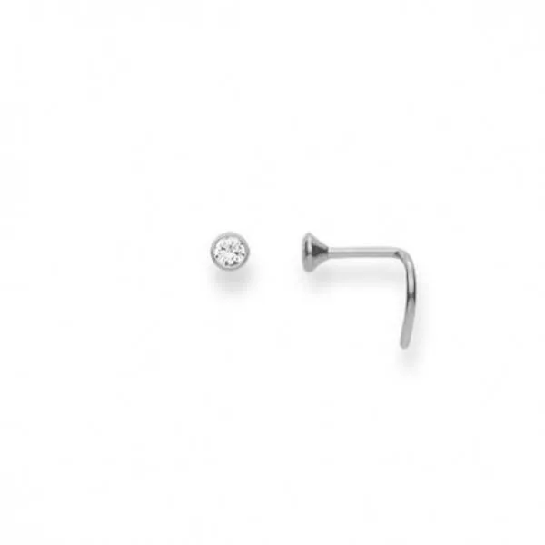 Clou de nez or blanc 750/18 ct. avec zirconia