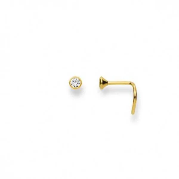 Clou de nez or jaune 750/18 ct. avec zircon