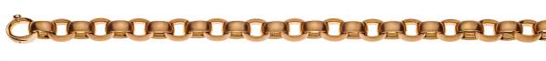 Bracelet Forçat ovale or rose 750/18 ct. (4N), 7.5x10mm, fait main, satiné, semi massif, 20 cm