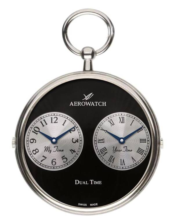 Aérowatch, montre de poche, quartz, Dual-Time