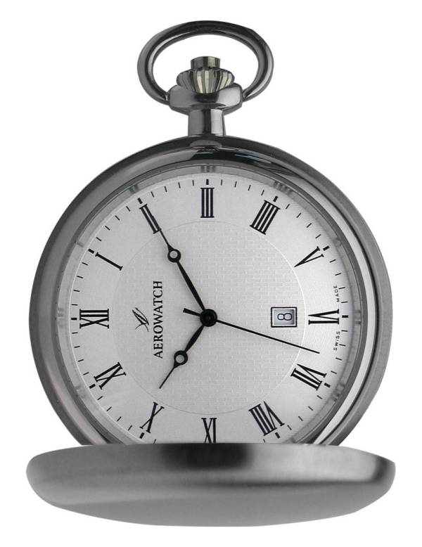 Aérowatch, montre de poche, quartz, acier