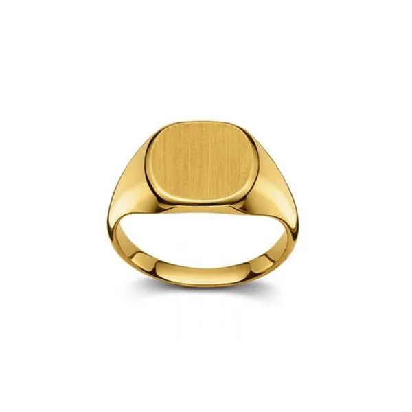 Chevalière or jaune 750/18 ct. 12 x 12 mm