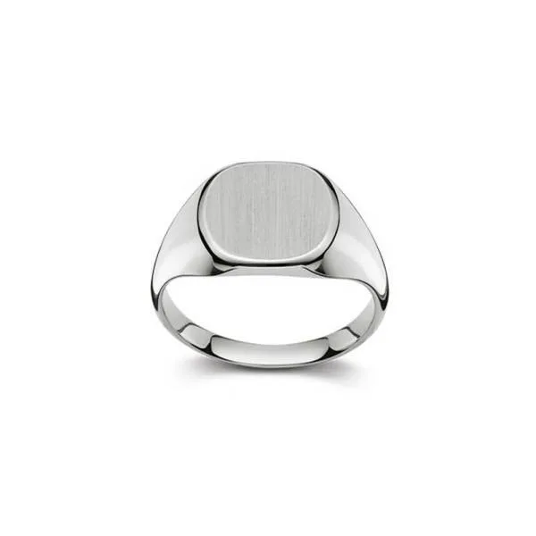 Chevalière or blanc 750/18 ct. 12 x 12 mm