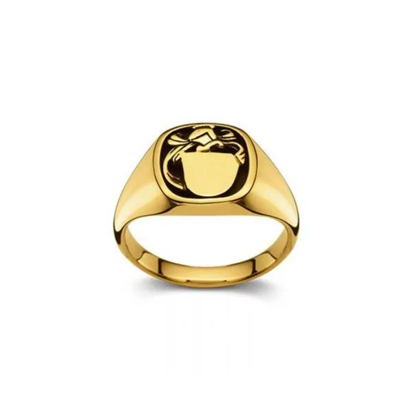 Chevalière héraldique or jaune 750/18 ct. 12 x 12 mm
