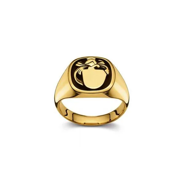 Chevalière héraldique or jaune 750/18 ct. 13 x 13 mm