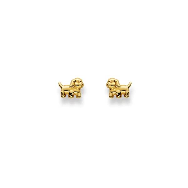 Ohrstecker, Hund, Gelbgold 750/ 18 ct.