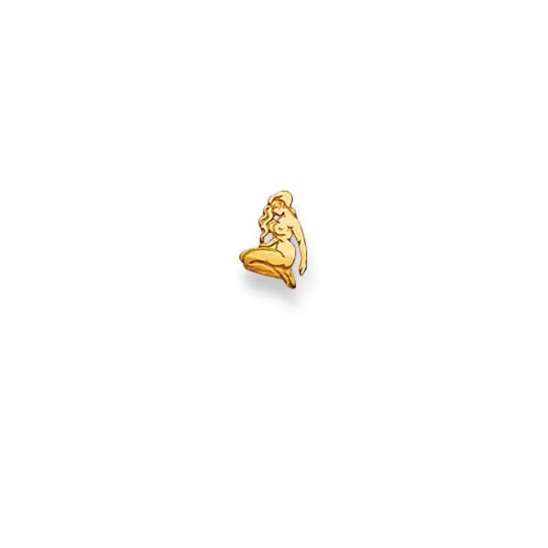 Clou d'oreille or jaune 750/ 18 ct., Signe du zodiaque Vierge
