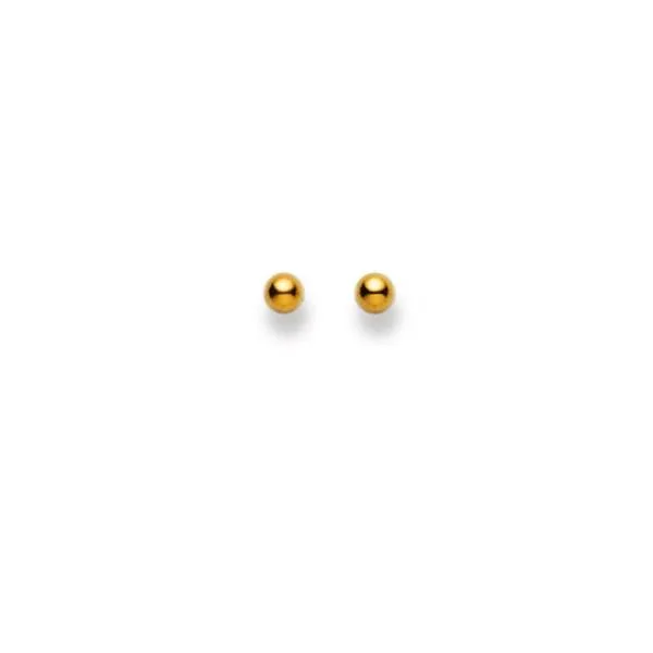 Clous d'oreilles, boule, or jaune 750/ 18 ct., 3 mm