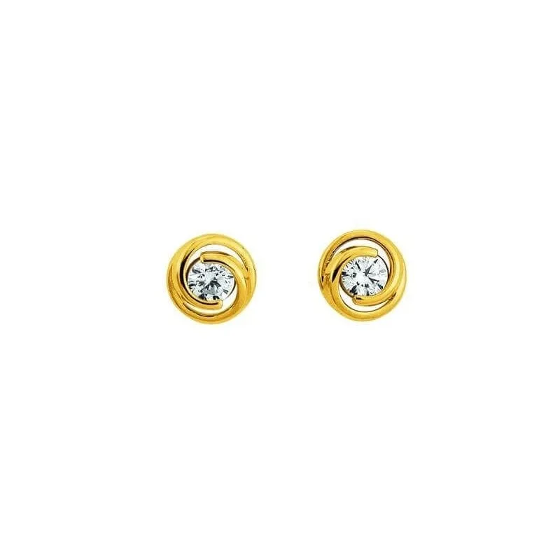 Ohrstecker, Gelbgold 750/ 18 ct., Zirkonia