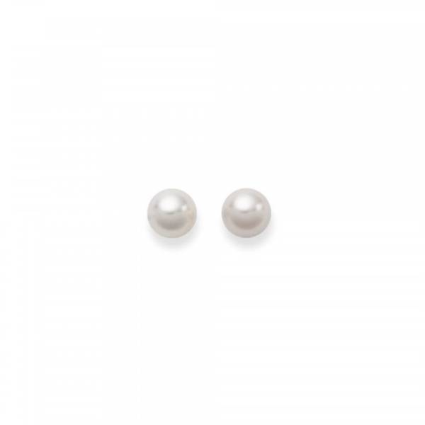Clous d'oreilles, perles Akoya 6-6.5 mm, or jaune 750/ 18 ct.