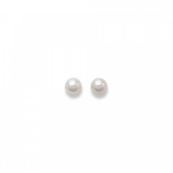 Clous d'oreilles, perles eau douce, 4 - 4.5 mm, or jaune 750/ 18 ct.