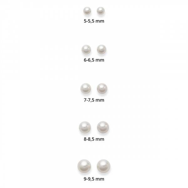 Clous d'oreilles, perles eau douce, 4 - 4.5 mm, or jaune 750/ 18 ct.
