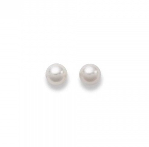 Clous d'oreilles, perles eau douce, 9 - 9.5 mm, or jaune 750/ 18 ct.